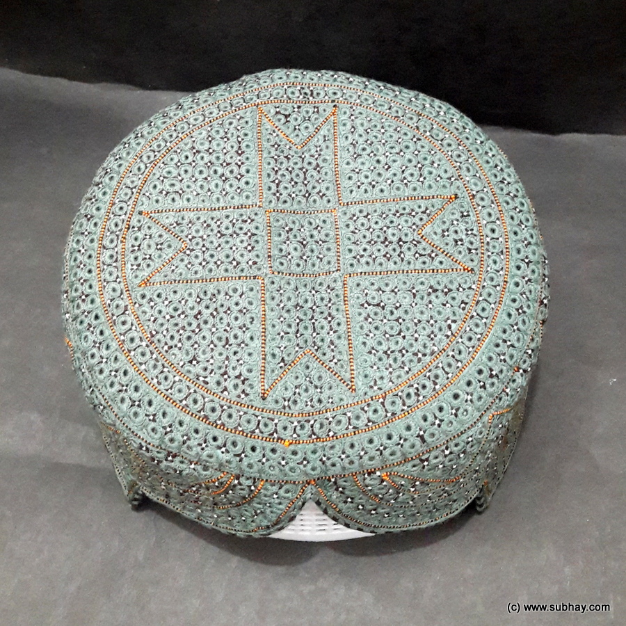 Light Blue Color Chakki Sindhi Cap / Topi (Hand Made) MKC-720